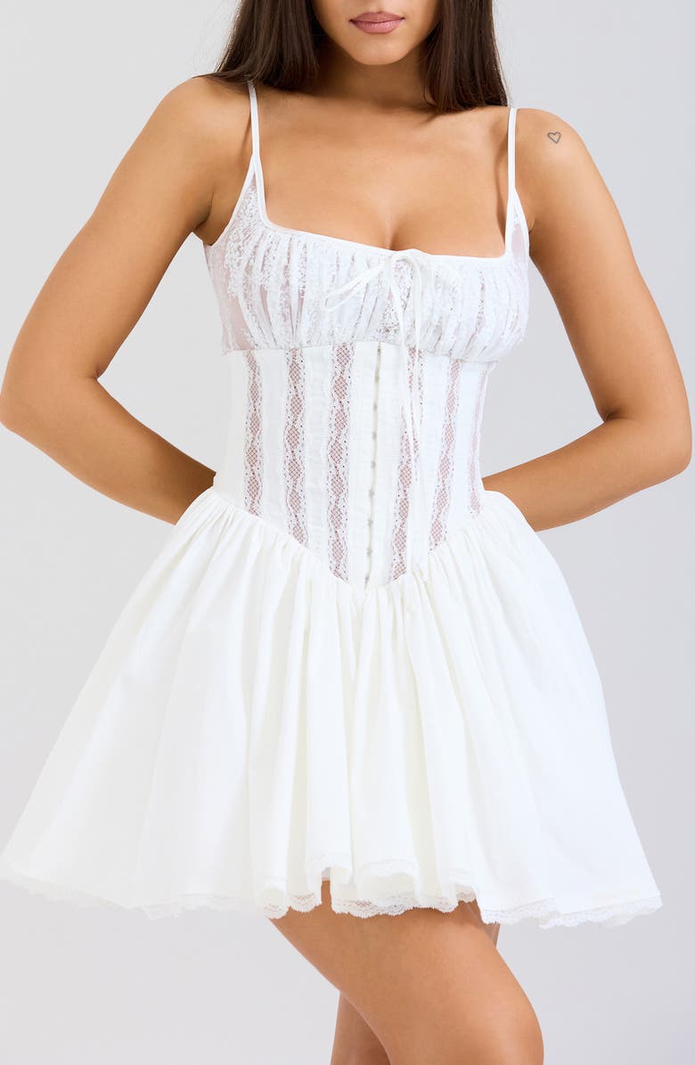 HOUSE OF CB Rosaria Corset Minidress, Alternate, color, White