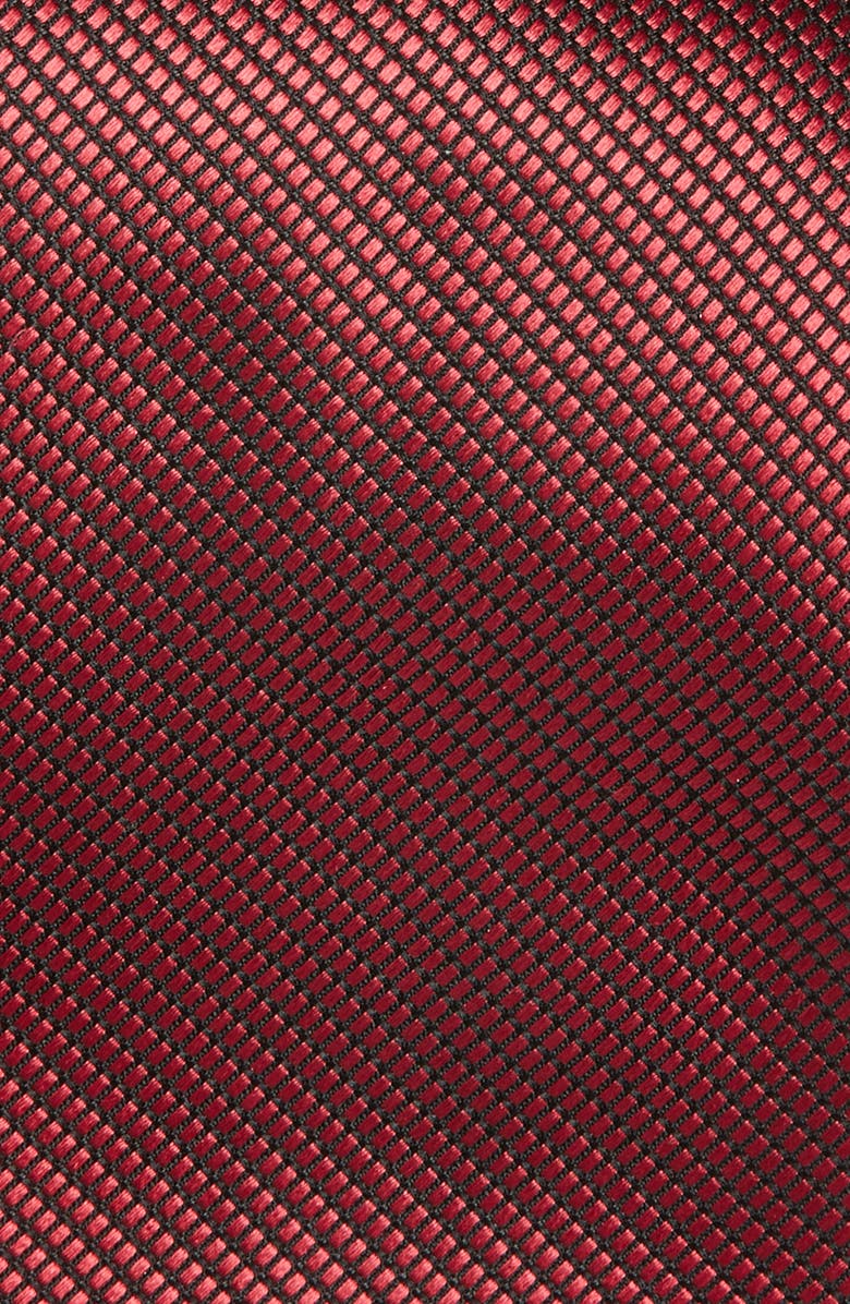 Canali Neat Silk Tie, Alternate, color, Red