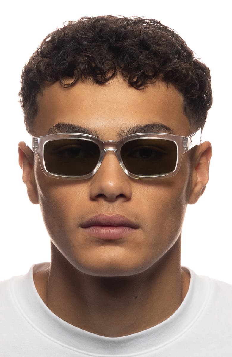 Le Specs Recarmito Rectangular Sunglasses, Alternate, color, Crystal Clear