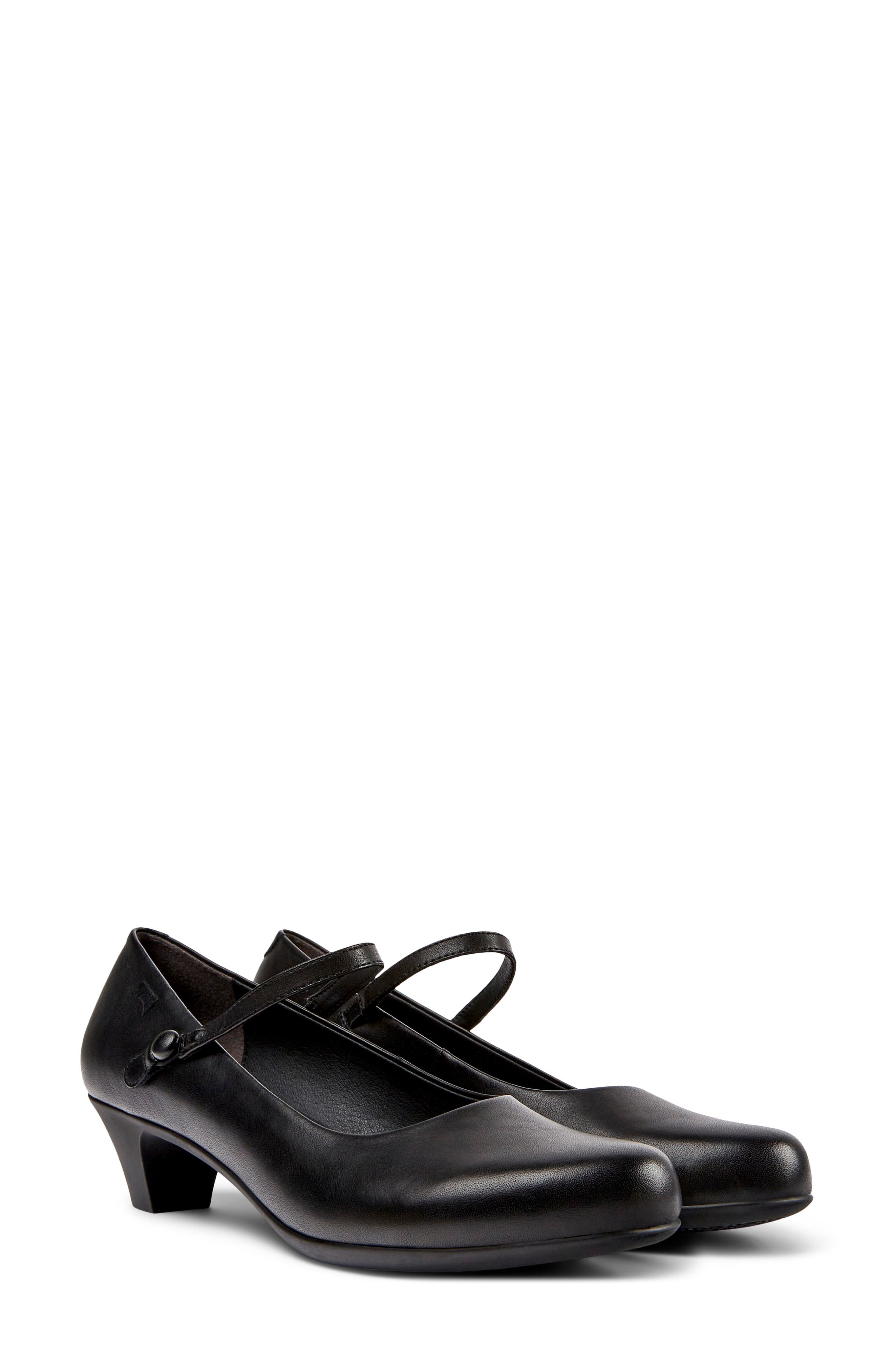 Camper Helena Bajo Mary Jane Pump, Main, color, Black