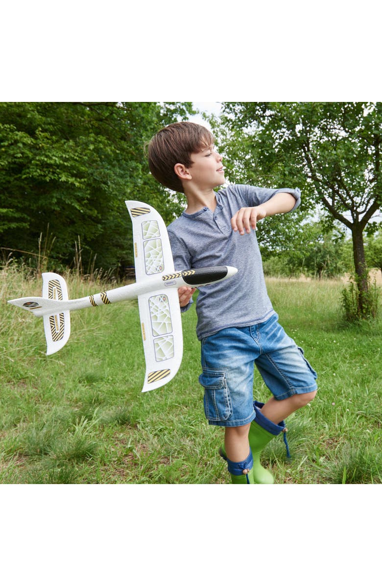 HABA 19" Hand Glider - Terra Kids Outdoor Toy Airplane, Easy-to-Assemble Kids Outdoor Toys & Plane Gliders Made from Robust Styrofoam for Ages 8+, Alternate, color, White Multi