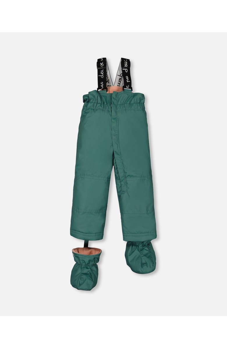 Deux par Deux Baby Girl's Two Piece Baby Snowsuit Sage Green And Printed Cats, Alternate, color, 