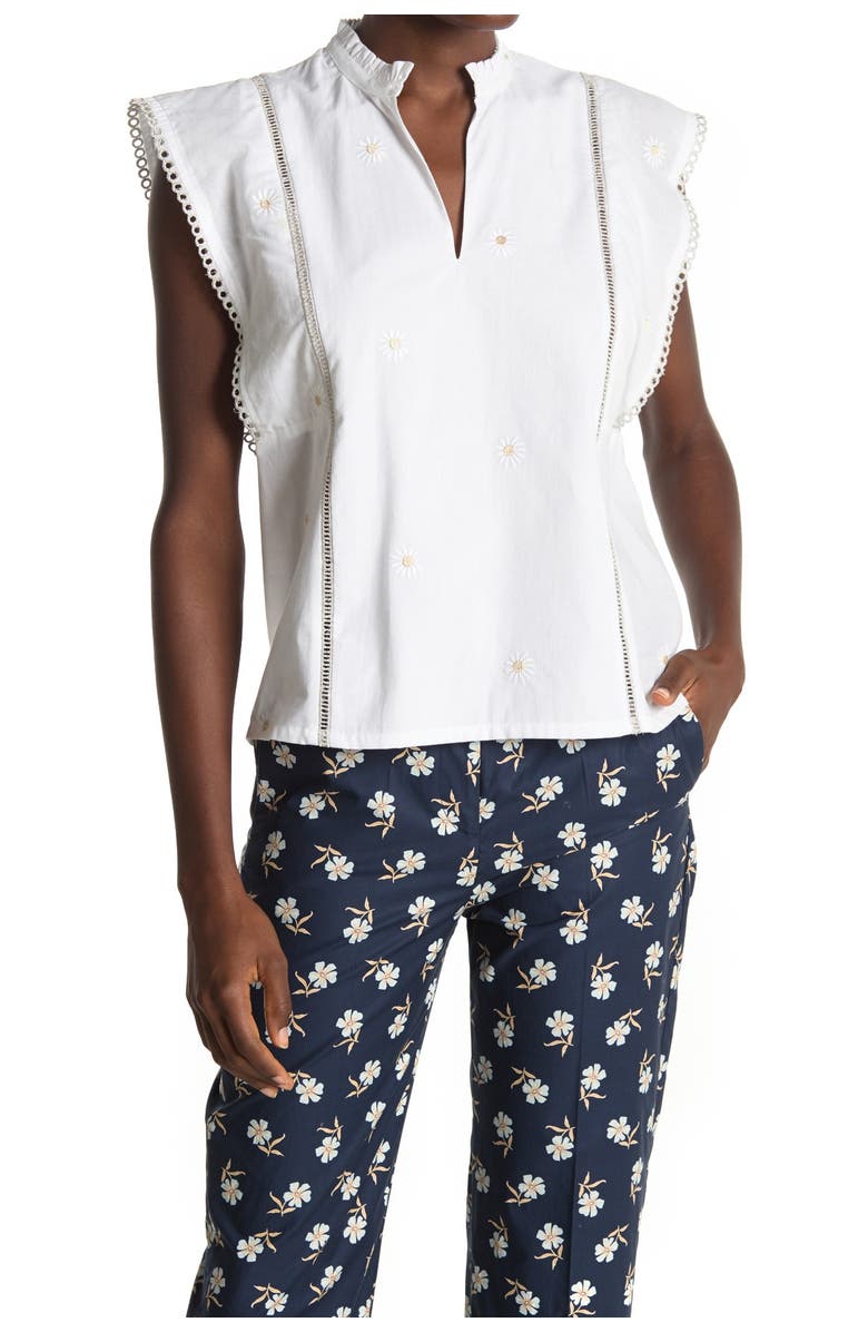 Paul & Joe Sister Boutondor Daisy Embroidered Blouse, Main, color, 