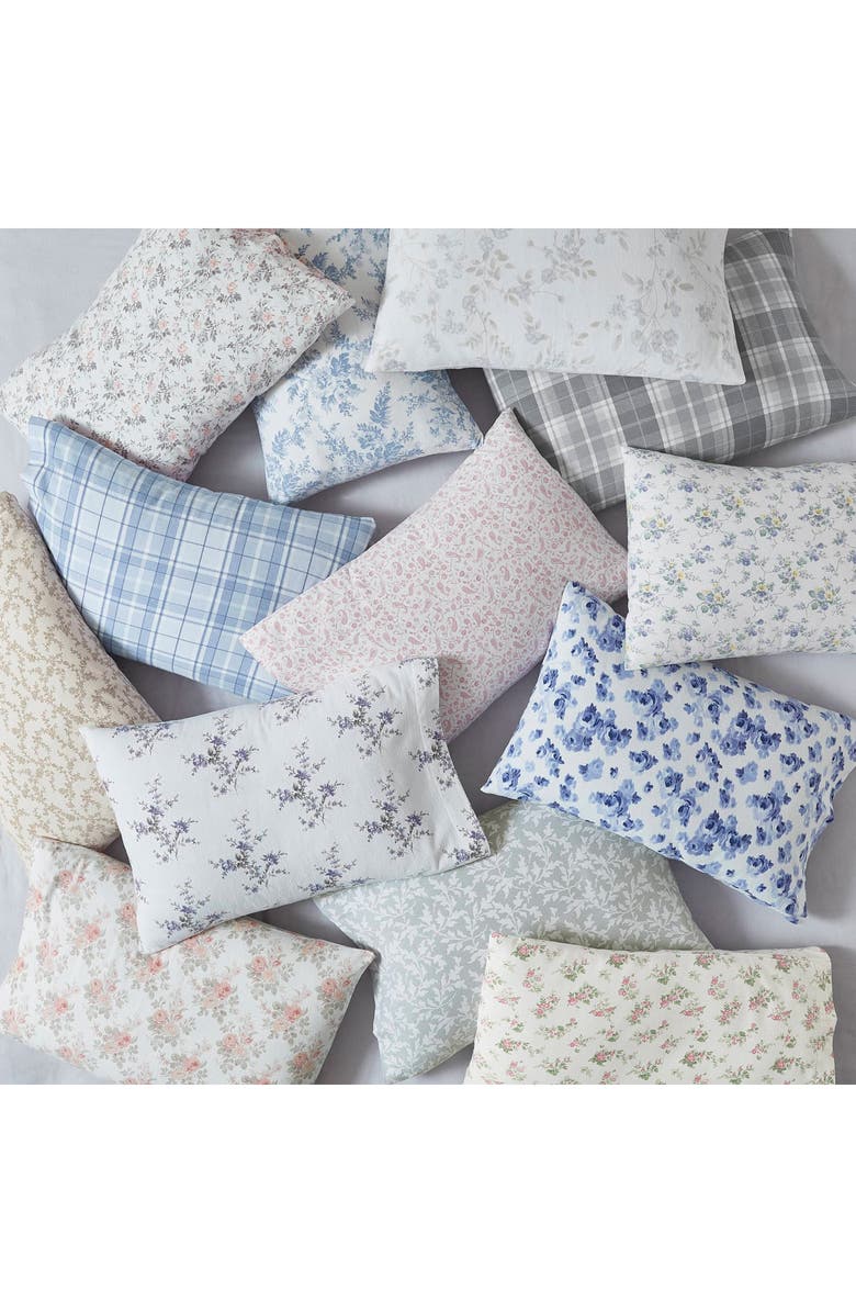 Laura Ashley Crestwood Cotton Flannel Sheet Set, Alternate, color, Lt-Pastel Grey