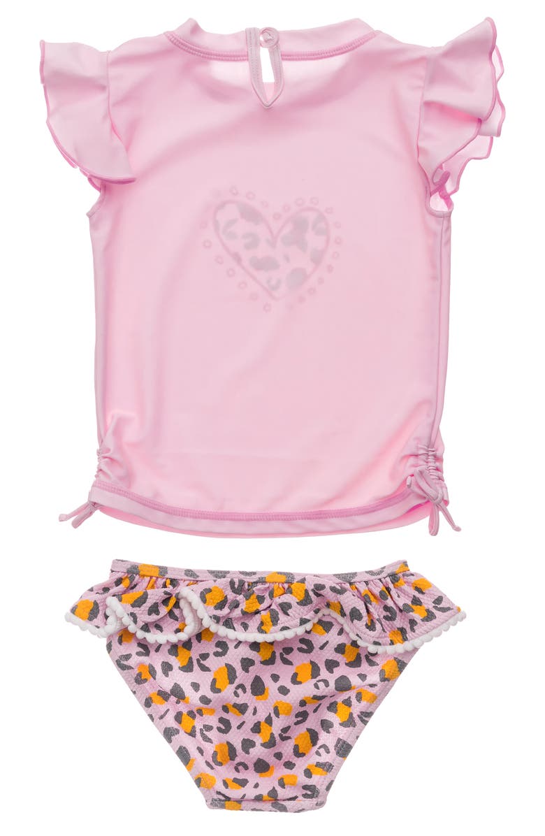 Snapper Rock Leopard Love Ruffle Two-Piece Swimsuit, Alternate, color,