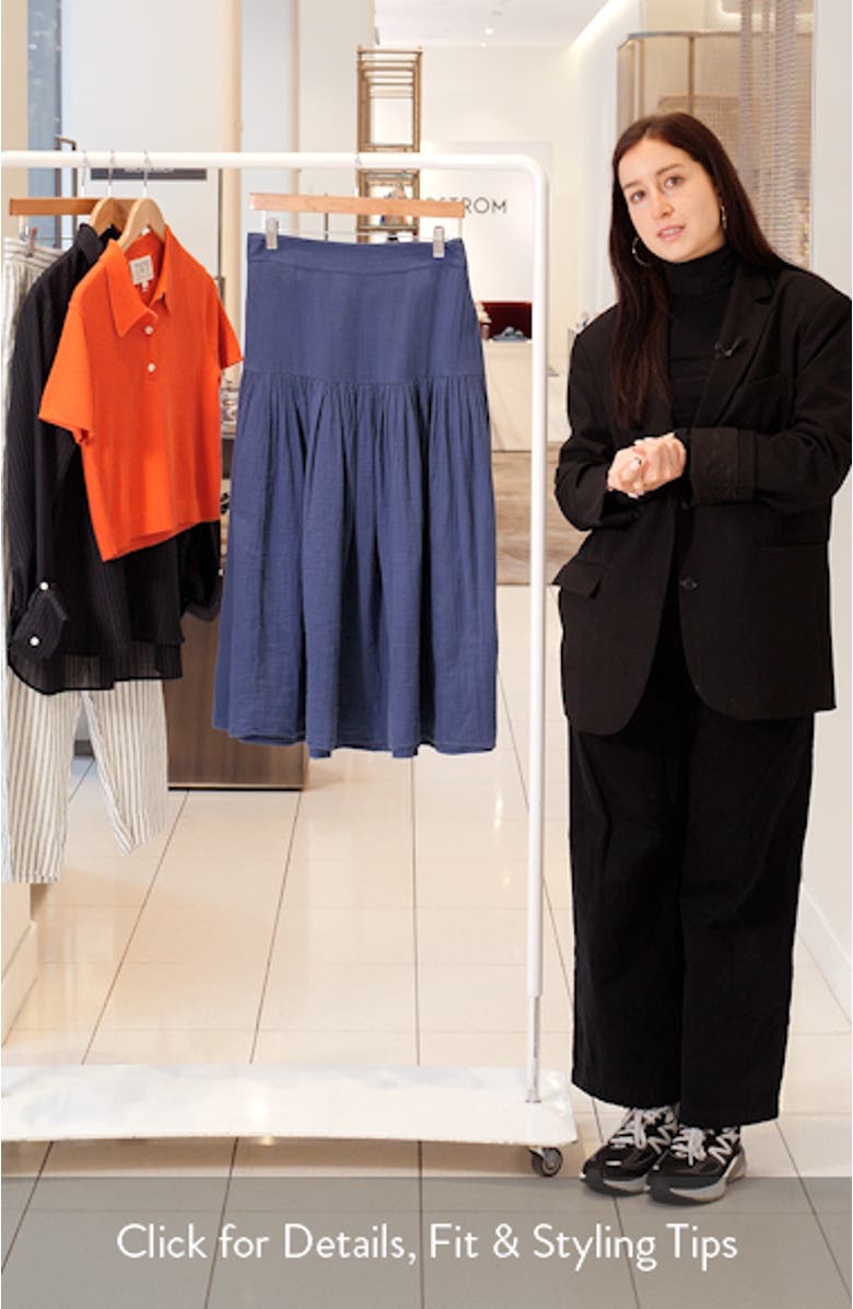 Cotton Gauze Midi Skirt, sales video thumbnail