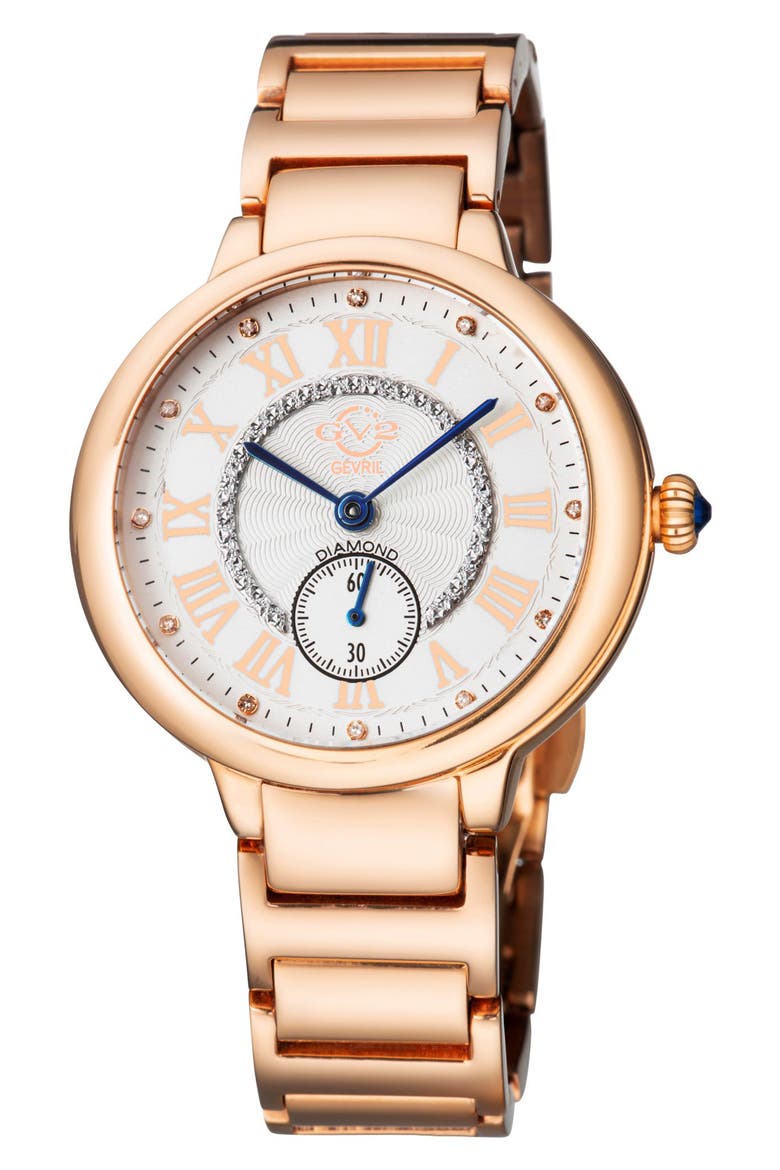 Rome Diamond Bracelet Watch, 36mm - 0.06ct., Main, color, ROSE GOLD