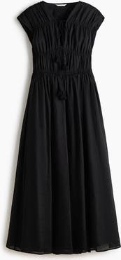 H&M Drawstring-detail Ramie Dress