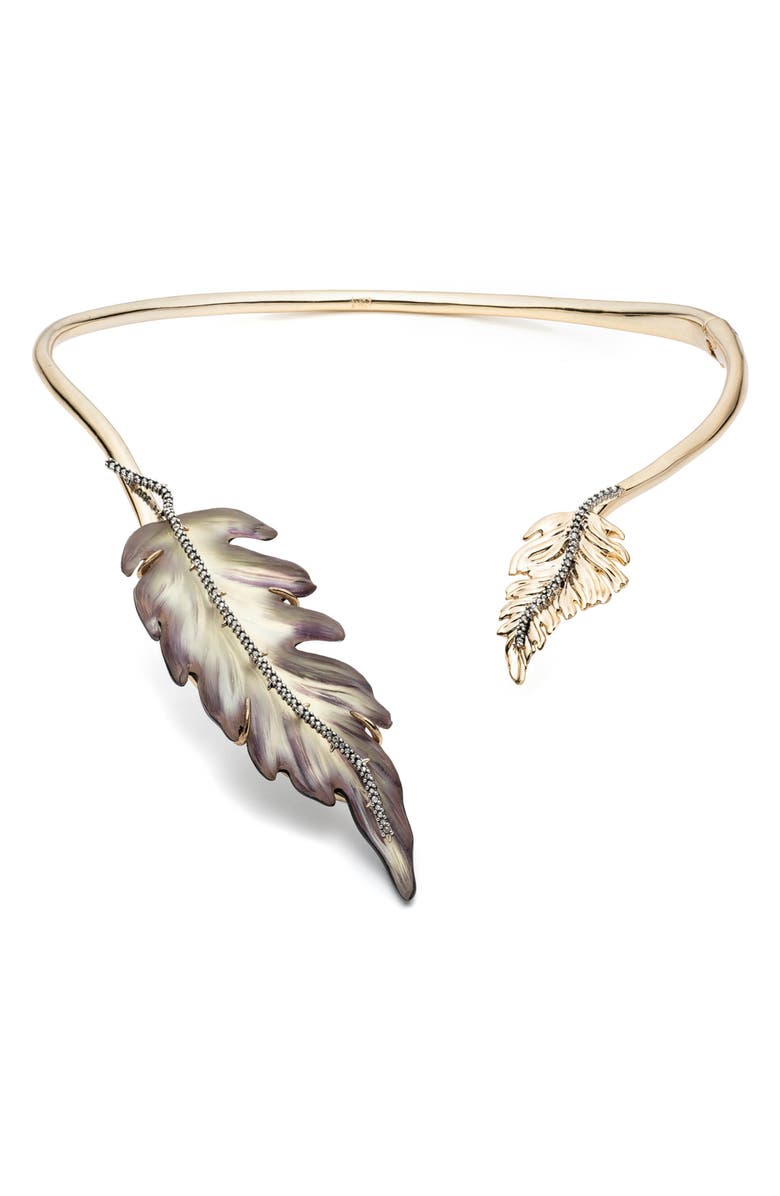Alexis Bittar Feather Hinge Necklace, Main, color, 