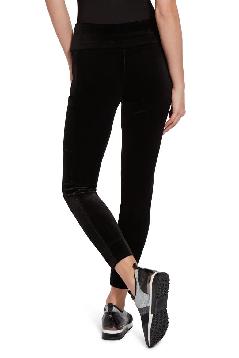 Lyssé Nook Velvet Joggers, Alternate, color, BLACK