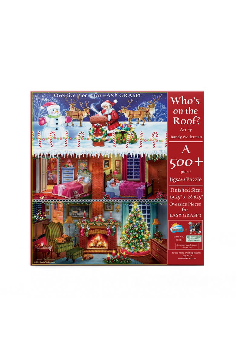 Sunsout Who's on the roof 500 piece Jigsaw Puzzle for Adults Large Pieces, Alternate, color, Multicolor