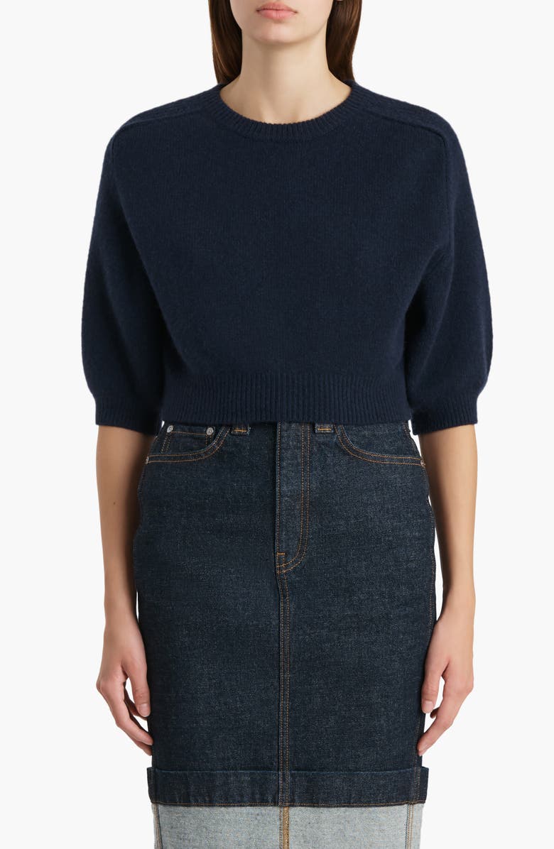 Khaite Lorelai Wool & Cashmere Blend Sweater, Main, color, Midnight Navy