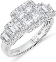 Ancona Fine Jewelry Princess Diamond Cluster Ring in Platinum
