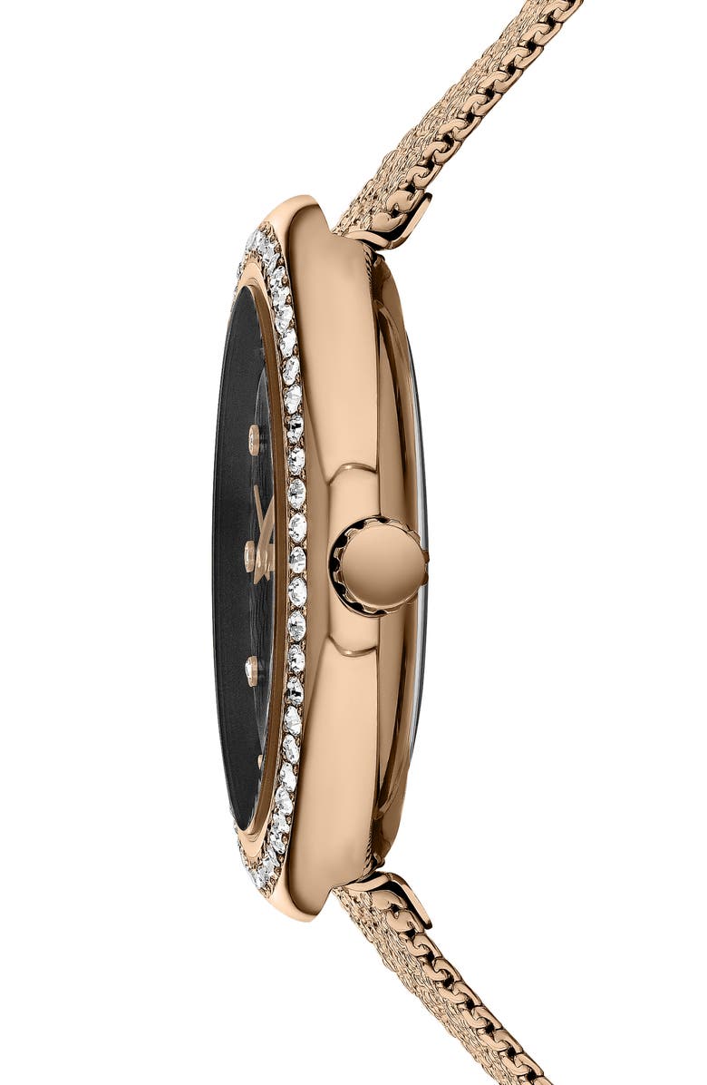 VERSUS Versace Lea Mesh Bracelet Watch, 35mm, Alternate, color, Ip Rose Gold