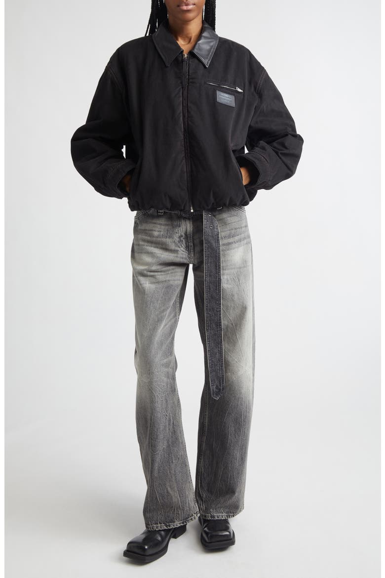 Washed Organic Cotton Twill Bomber Jacket, Alternate, color, DARK BROWN