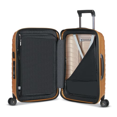 Samsonite Proxis Global Carry-on Hardside Tsa Friendly Spinner In Honey Gold