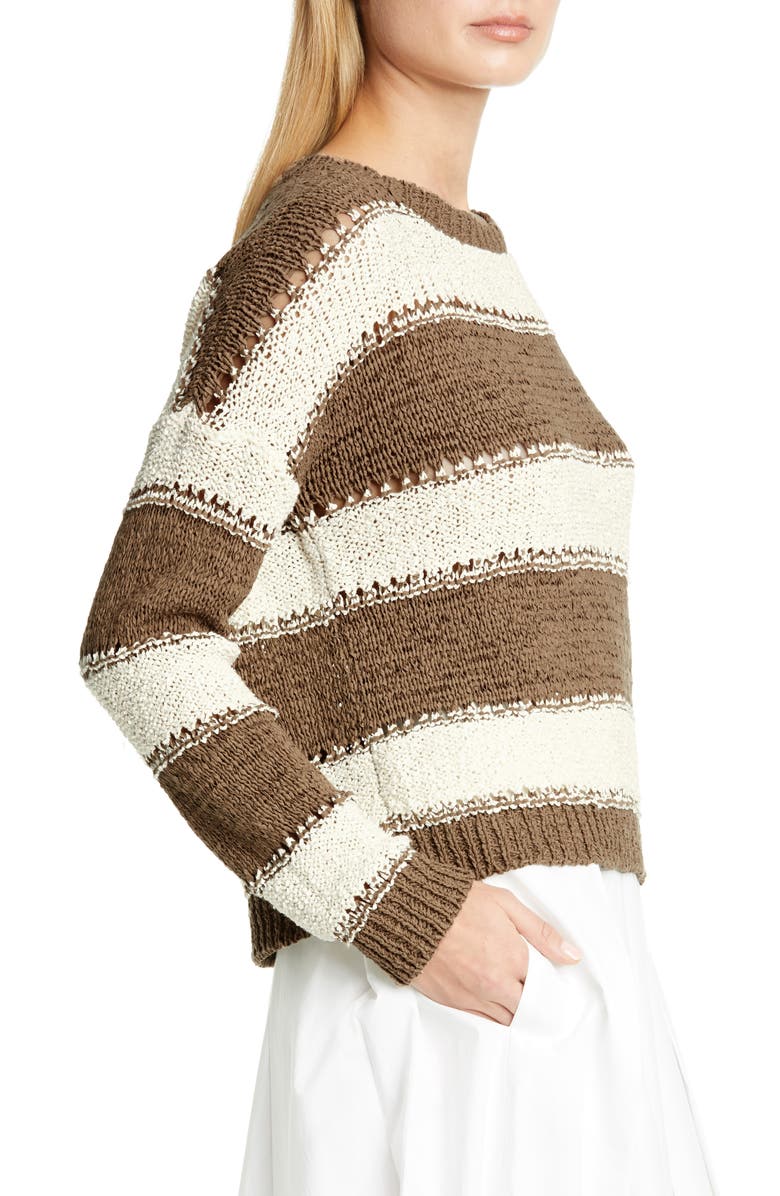 Fabiana Filippi Pointelle Stripe Sweater, Alternate, color,