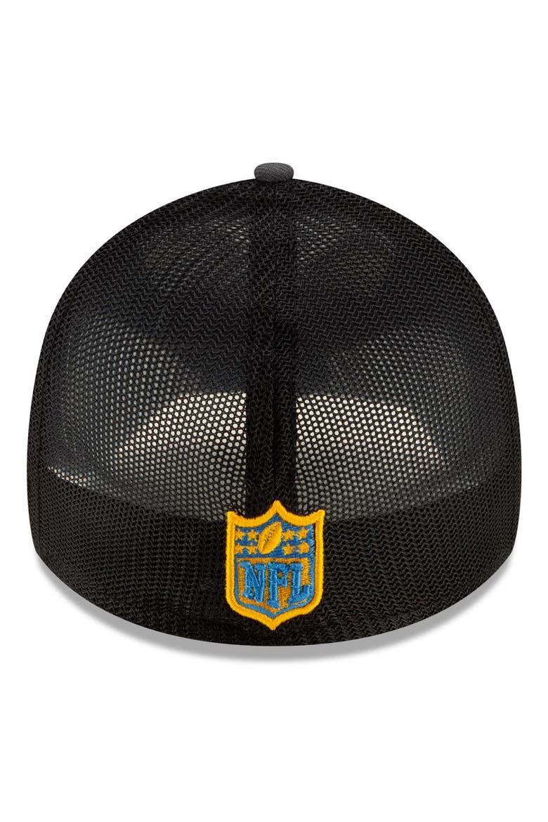 Men's New Era Graphite/Powder Blue Los Angeles Chargers 2021 NFL Draft Trucker 39THIRTY Flex Hat, Alternate, color, Graphite