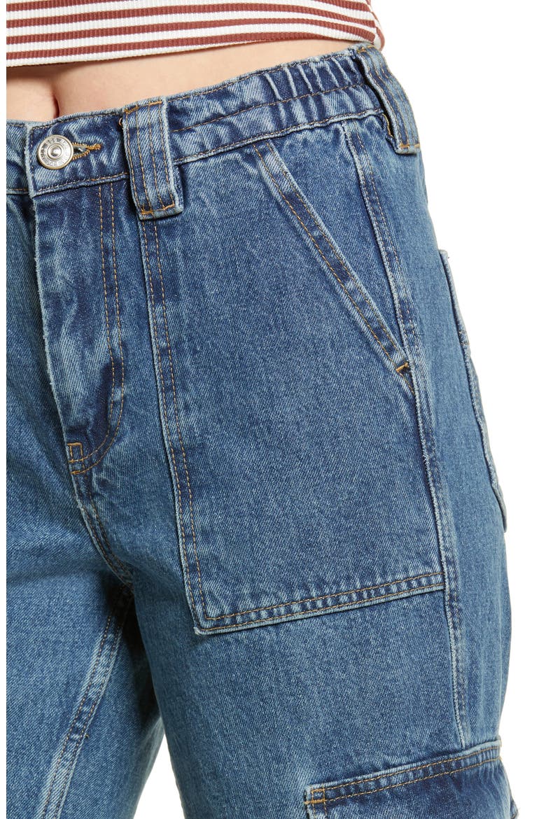 High Waist Skate Cargo Jeans, Alternate, color, MID VINTAGE