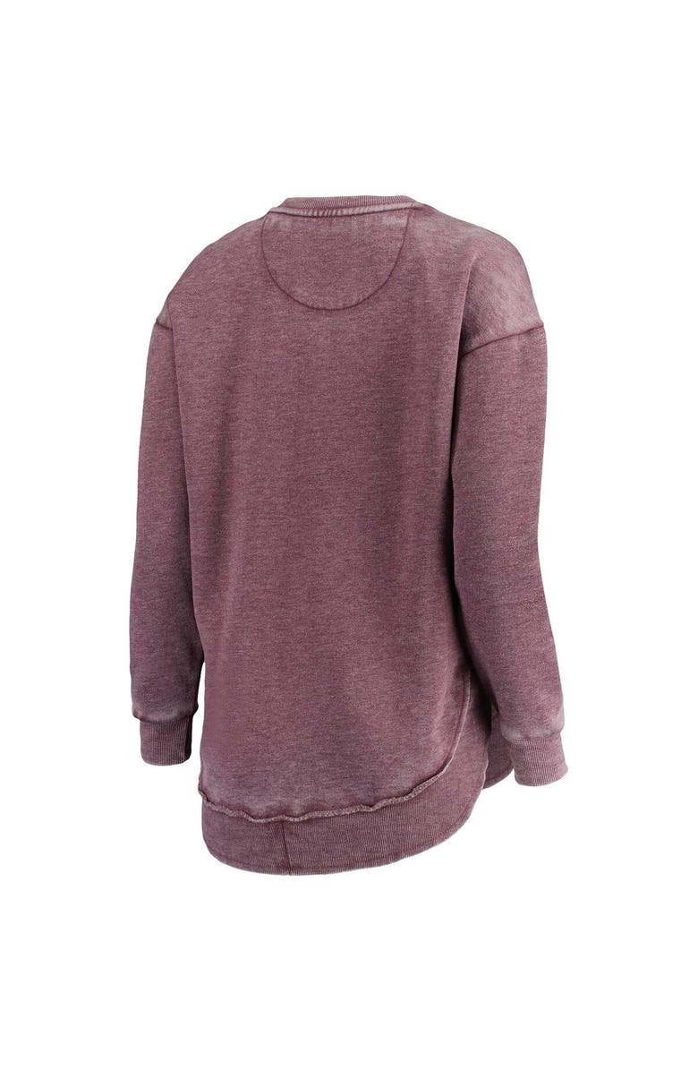 PRESSBOX Women's Pressbox Maroon Texas A&M Aggies Vintage Wash Pullover Sweatshirt, Alternate, color,
