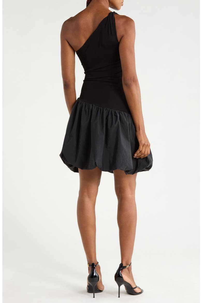Nina One-Shoulder Minidress, Alternate, color, BLACK