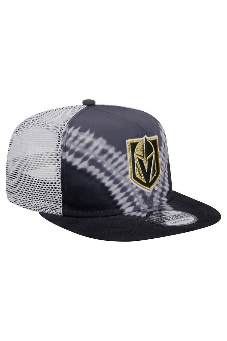 Men's New Era  Black/Gray Vegas Golden Knights Throwback V-Dye Adjustable Golfer Hat, Alternate, color, Black