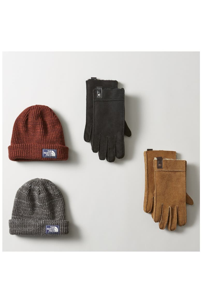 Genuine Shearling Gloves, Alternate, color, BLACK