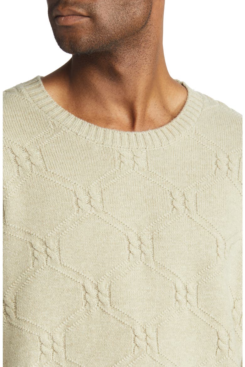 Grove Cable Crewneck Sweater, Alternate, color, SAGE