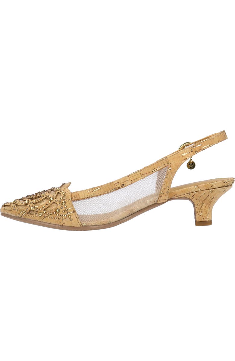 J. Reneé Elsinora Mesh Embellished Slingback Pump, Alternate, color, Natural/ Gold