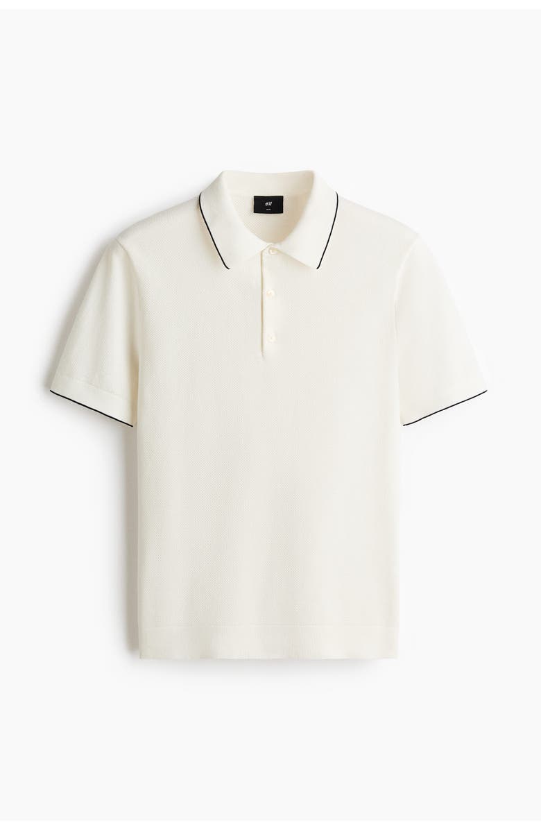H&M Slim Fit Polo Shirt, Main, color, White