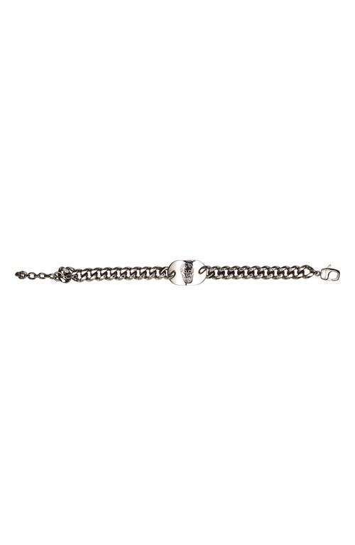 Alexander Mcqueen Mcqueen Skull Plate Pendant Bracelet In Metallic