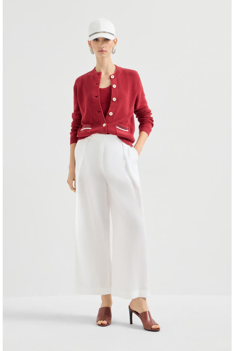 Cotton cardigan, Alternate, color, Ruby