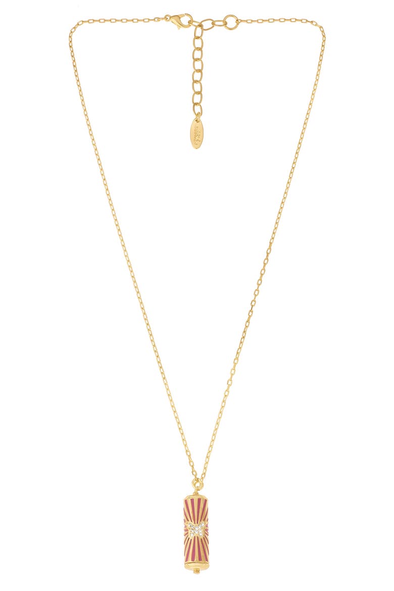Butterfly Cylinder Pendant Necklace, Main, color, GOLD
