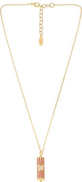 Ettika Butterfly Cylinder Pendant Necklace