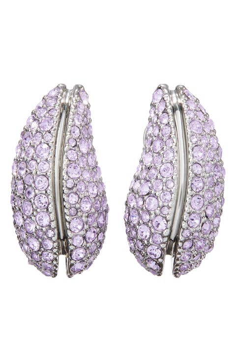 Pavé Wave Drop Earrings