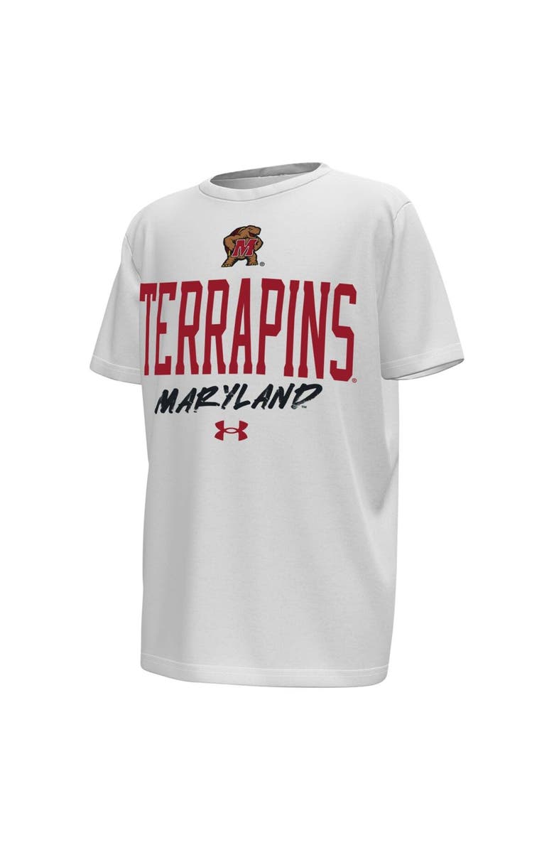 Under Armour Youth Under Armour White/Red Maryland Terrapins Gameday T-Shirt, Alternate, color, 