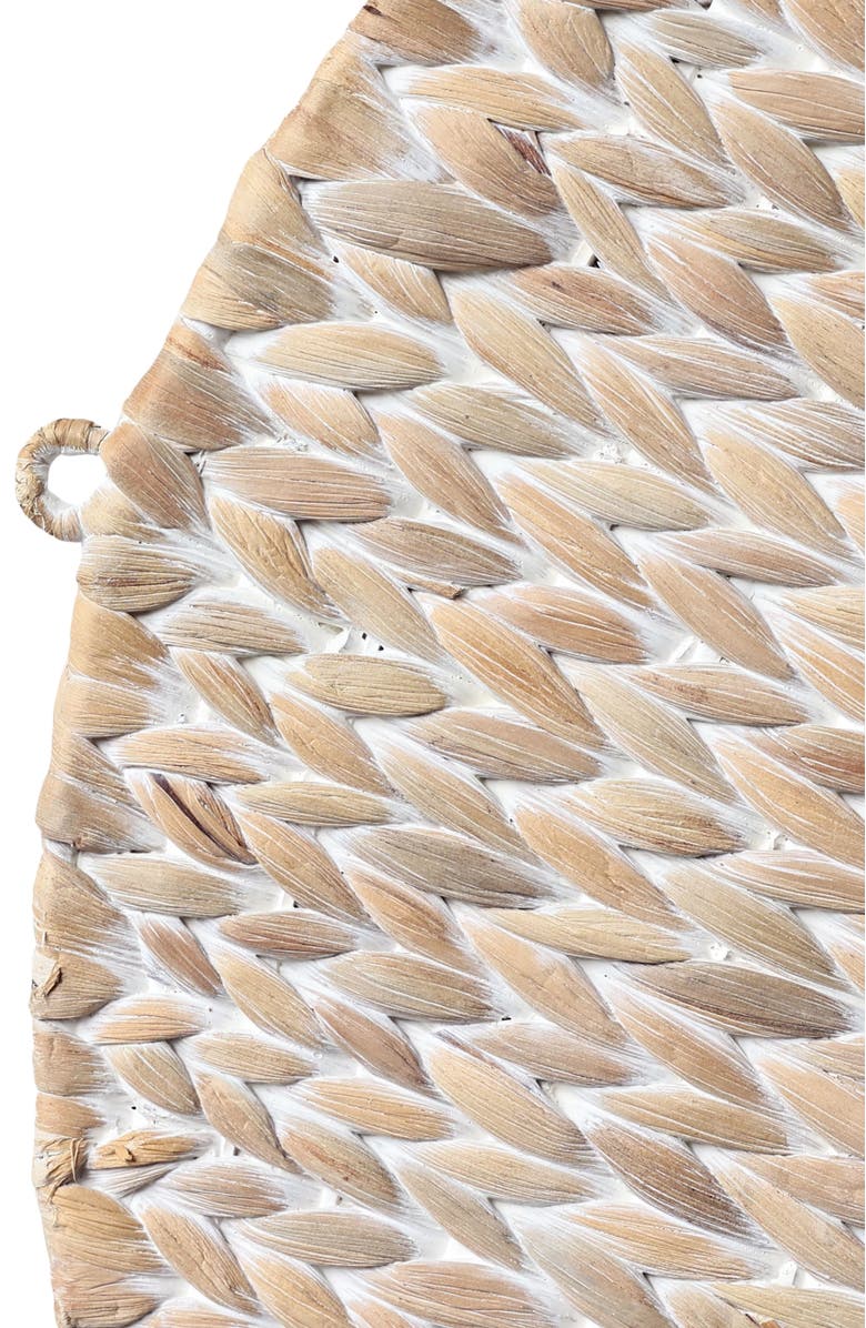 HAPPIMESS Annulus 3-Shelf Circular Handwoven Hyacinth Wall Rack, Alternate, color, White Wash