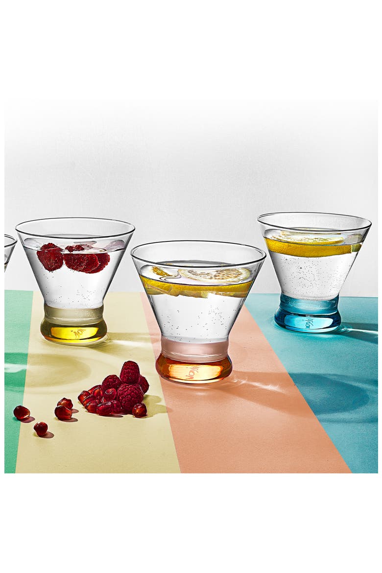 Hue Colored Stemless Martini Glass - Set of 6, Alternate, color, MULTI
