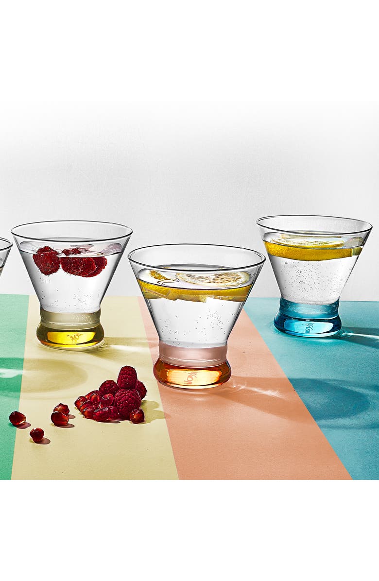 JoyJolt Hue Colored Stemless Martini Glass - Set of 6, Alternate, color, Multi