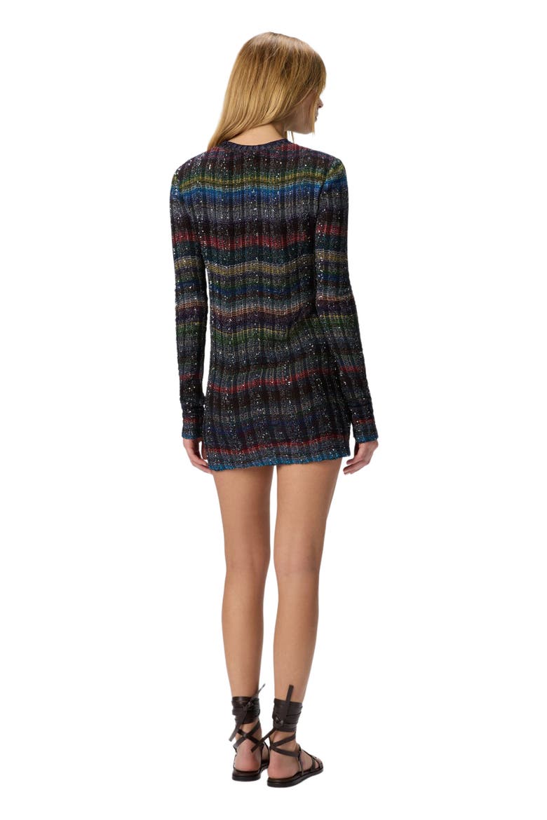 Crew Neck Sweater With Wave Pattern, Alternate, color, Multicoloured
