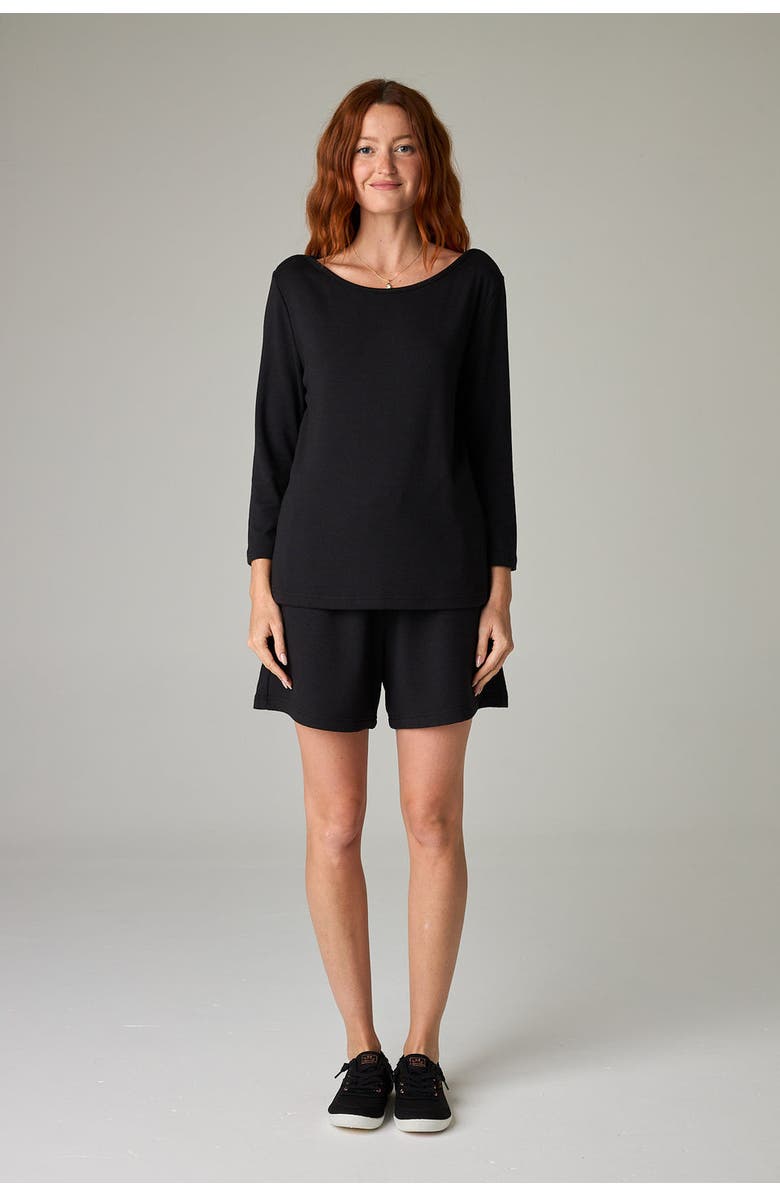 eavolu Baikal Eco-Luxe Fleece Short - Cloud-Soft Comfort, Alternate, color, Coal Black