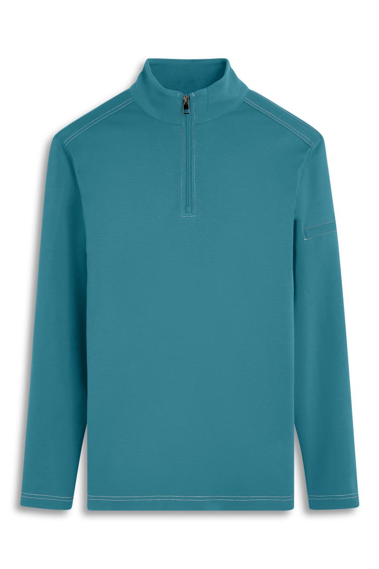 Quarter Zip Knit Pullover, Alternate, color, PEACOCK