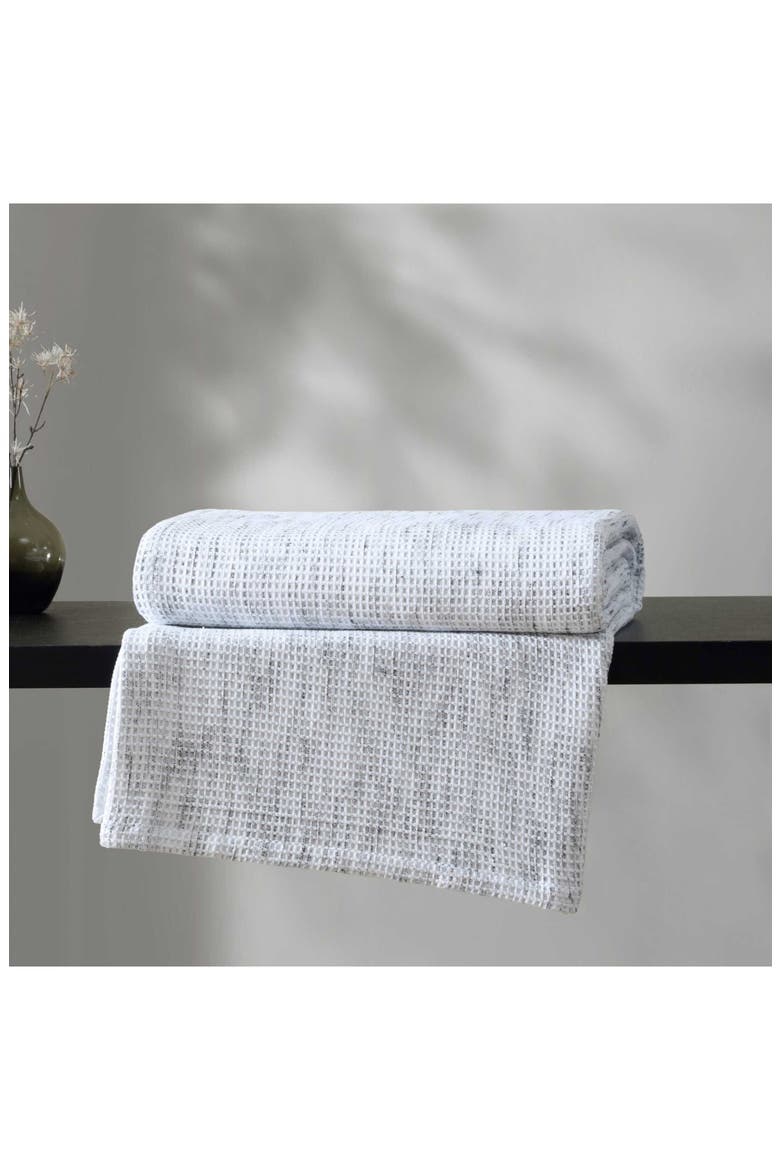Jaspe Waffle Stitch Blanket, Alternate, color, WHITE/ BLACK