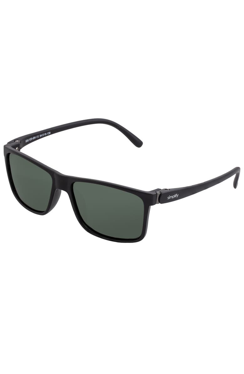 SIMPLIFY Ellis Polarized Sunglasses, Main, color, Matte Black/Black