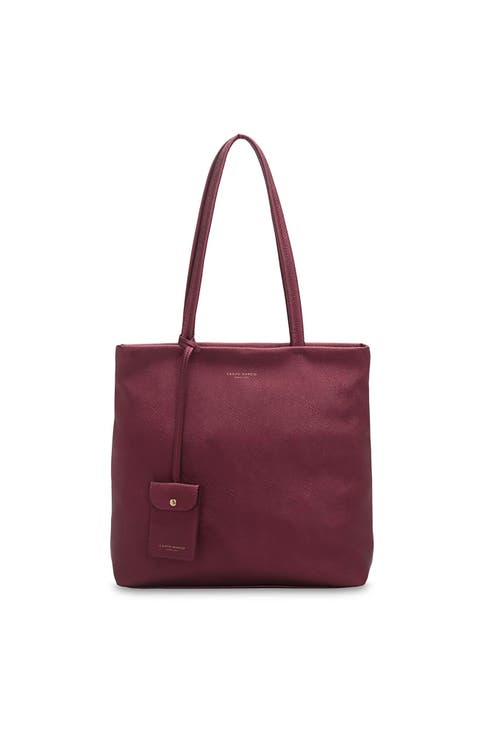 Olivia Structured Tote Shoulder Bag with Double Handles & Detachable Pouch