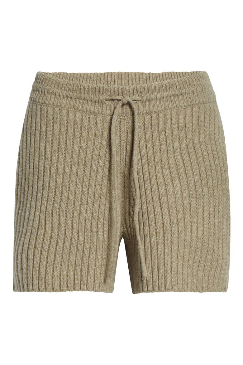 Peggy Rib Wool & Cashmere Shorts, Alternate, color, LIGHT BROWN MELANGE