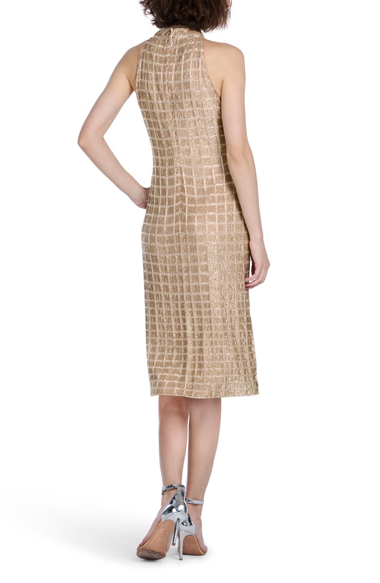 EMILY SHALANT Windowpane Sequin Midi Dress, Alternate, color,