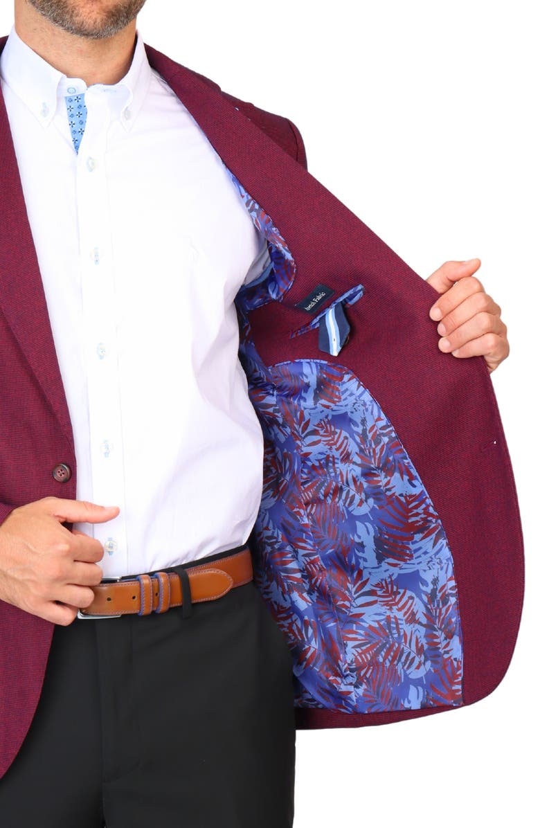 TailorByrd Tonal Dobby Sport Coat, Alternate, color, Burgundy