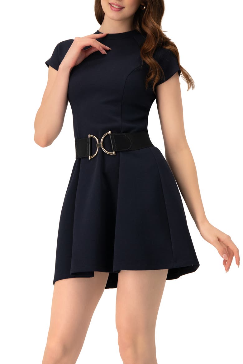 A-Line Short Dress, Alternate, color, Navy Blue