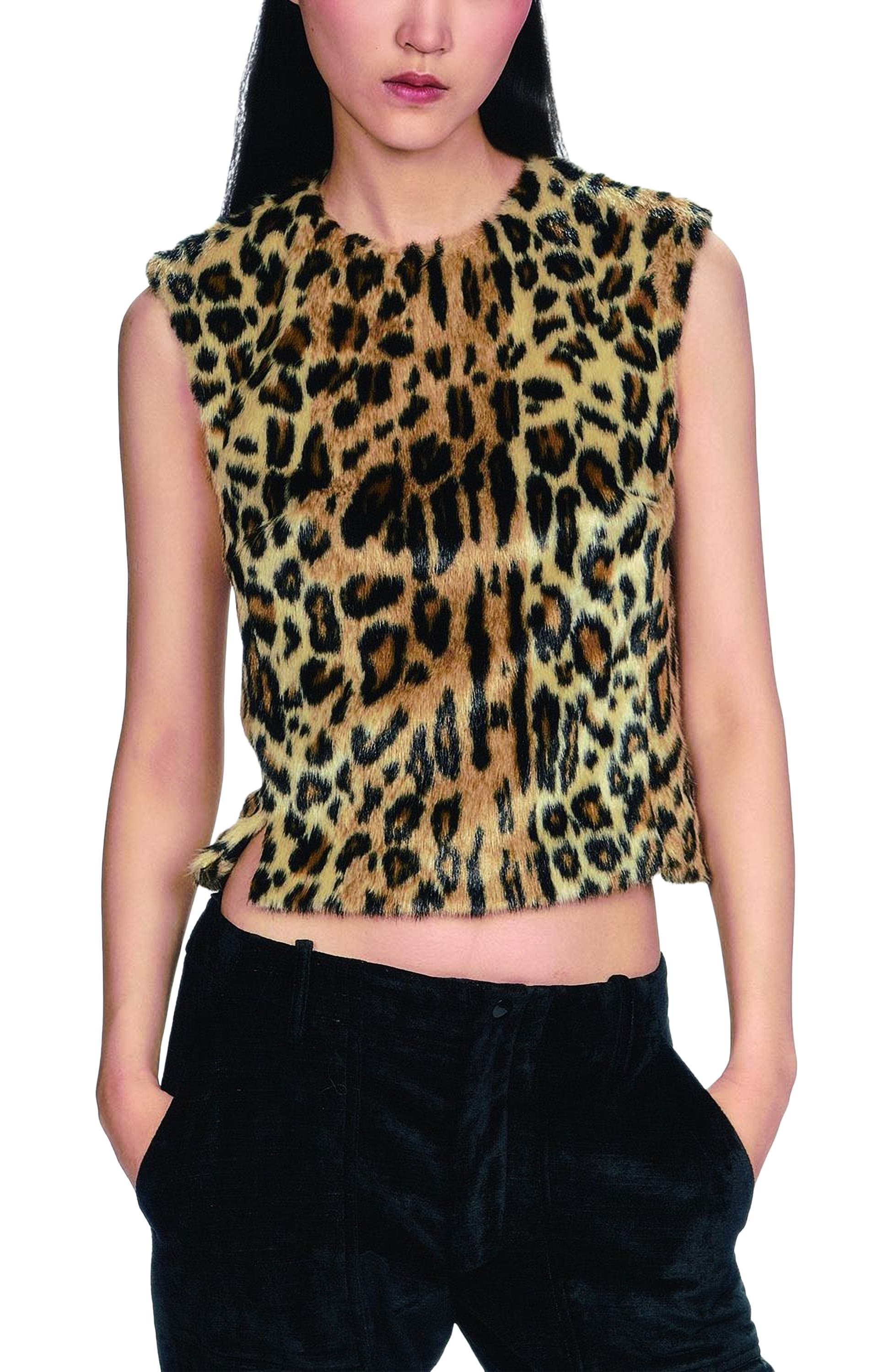 Faux Leopard Sleeveless Top - image 2